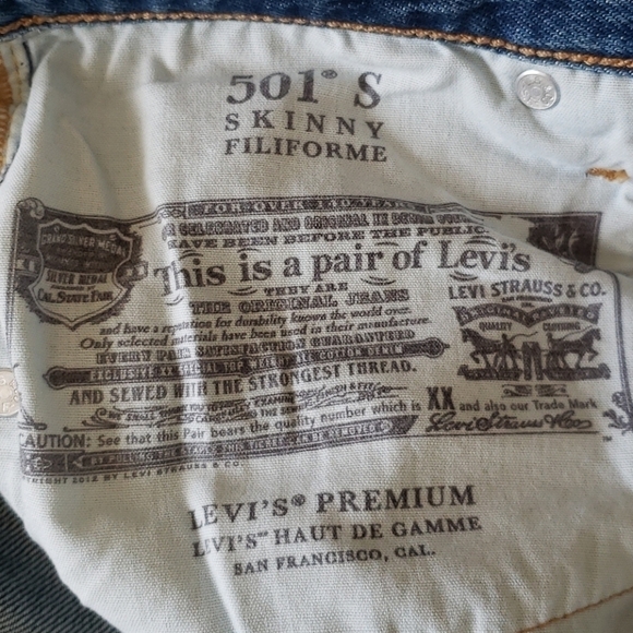 Levis Premium Filiforme Jeans, Blue W24/L28 - Picture 9 of 12